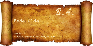 Bade Alda névjegykártya